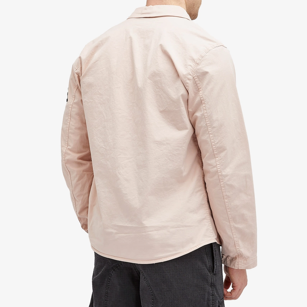 Stone Island Men's Supima Cotton Twill Stretch-TC Button Shirt Jacket Antique Rose